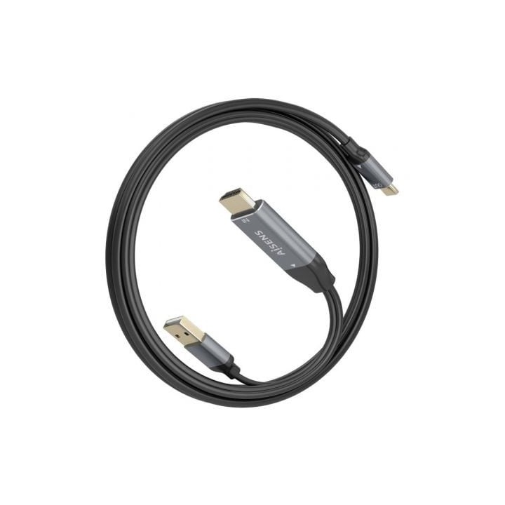 Cable conversor HDMI 2.0 macho USB-A macho a USB-C macho AISENS A109-0871 4K 1.8m negro