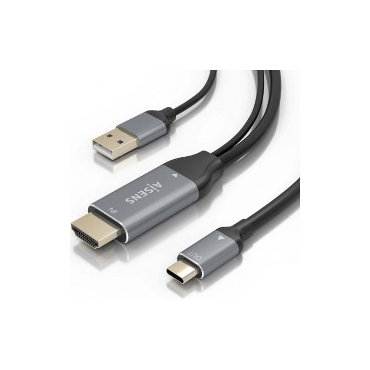 Cable conversor HDMI 2.0 macho USB-A macho a USB-C macho AISENS A109-0871 4K 1.8m negro