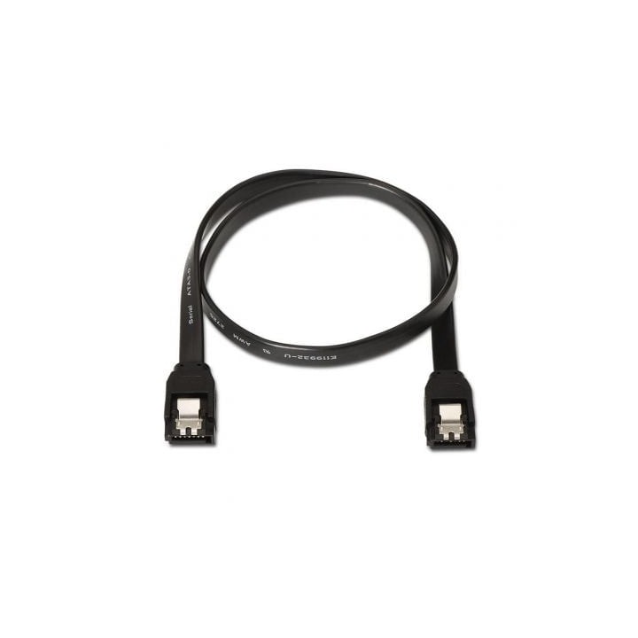 Cable SATA AISENS A130-0157 0.5m 6Gbps Negro con anclaje y RoHS
