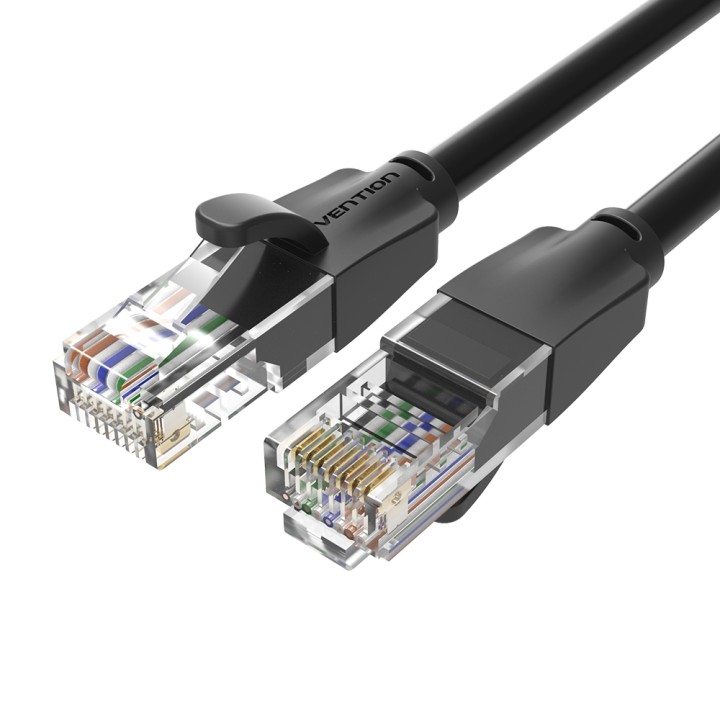 Cable de red Vention IBEBK Cat.6 8m UTP negro chapado en oro 1000 Mbps