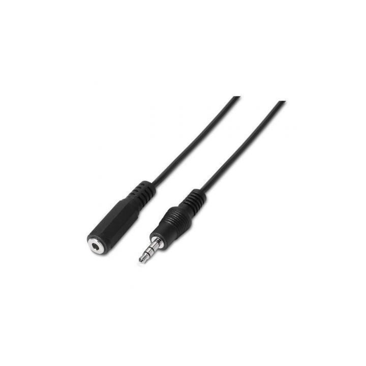 Cable Estéreo AISENS A128-0145 Jack 3.5 Macho-Hembra 1.5m Negro Hasta 0.1W