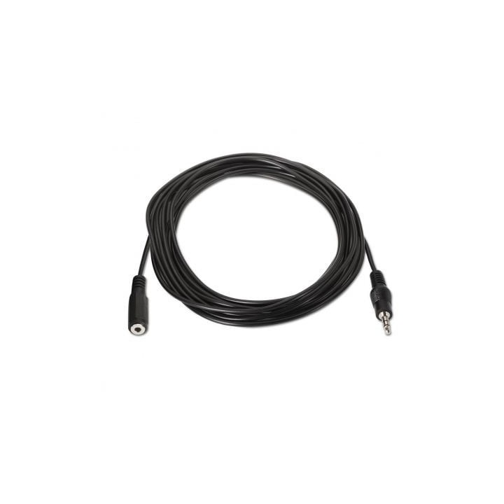 Cable Estéreo AISENS A128-0145 Jack 3.5 Macho-Hembra 1.5m Negro Hasta 0.1W