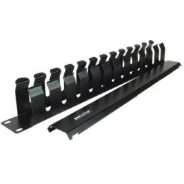 Panel guía cables PHASAK PA 5095 con tapa para rack 19″ 1U frontal metálico