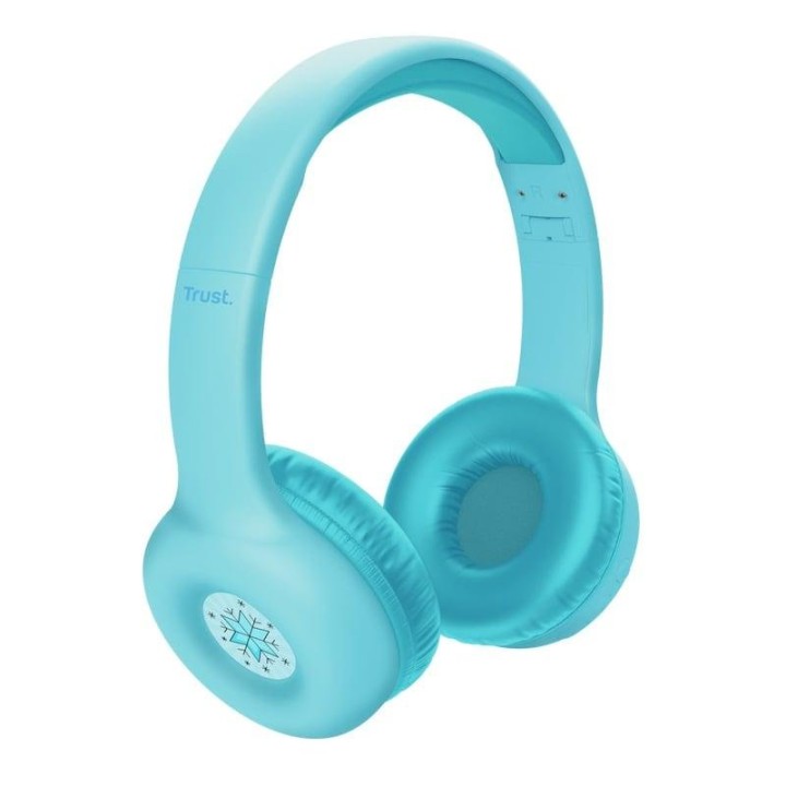 Auriculares Trust Nouna Kids inalámbricos Bluetooth y cableados para niños, micrófono, límite 85 dB, azul