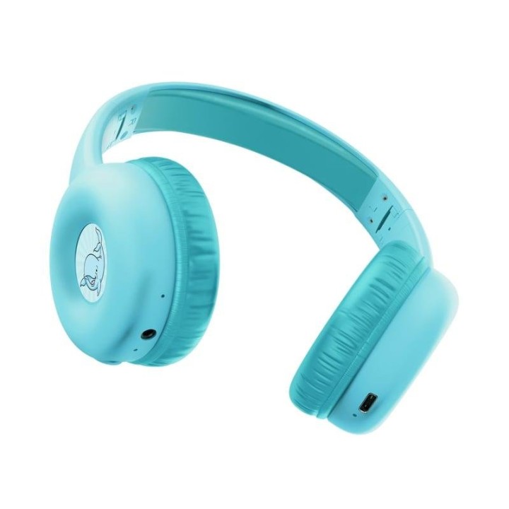 Auriculares Trust Nouna Kids inalámbricos Bluetooth y cableados para niños, micrófono, límite 85 dB, azul
