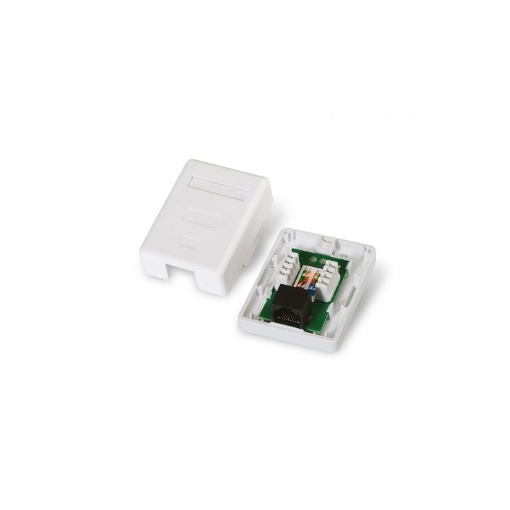 Roseta de superficie AISENS A138-0296 Cat.5e 1 toma RJ45 UTP Blanco