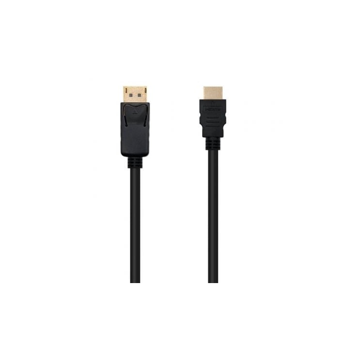Cable conversor Nanocable 10.15.4300 DisplayPort macho HDMI macho 4K 0.5m oro negro