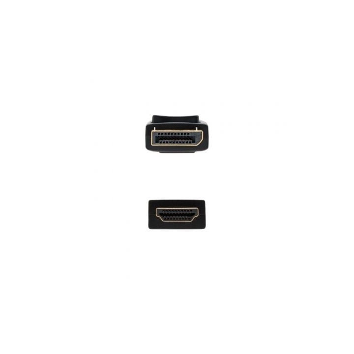 Cable conversor Nanocable 10.15.4300 DisplayPort macho HDMI macho 4K 0.5m oro negro