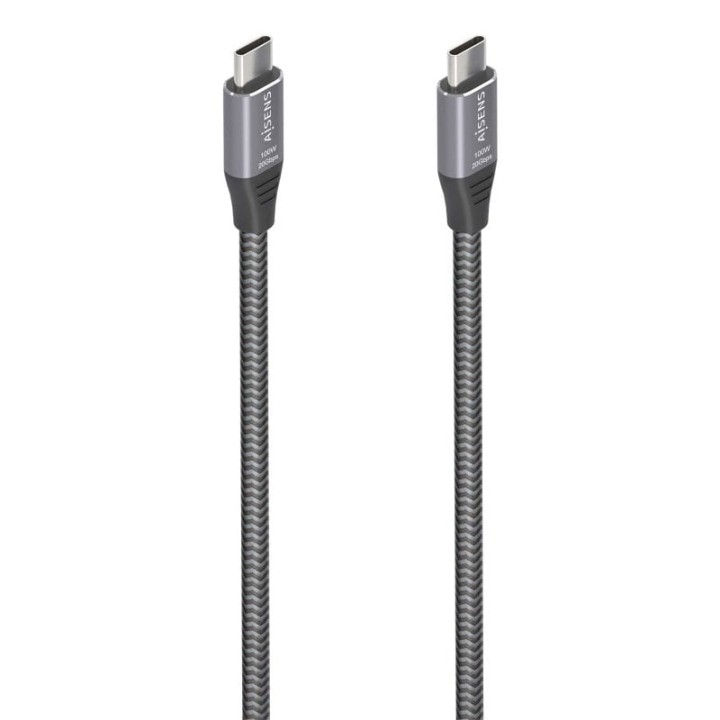 Cable USB-C AISENS A107-0875 3m 20Gbps 100W Aluminio Gris