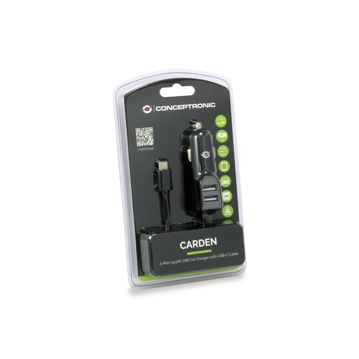 Cargador CONCEPTRONIC Coche 2xUSB-A Negro (CARDEN05B)