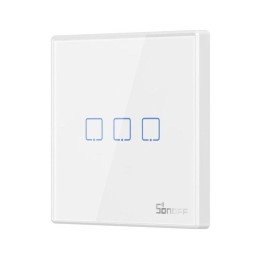 Interruptor inalámbrico Sonoff T2EU3C-RF 3 canales RF 433 MHz, panel vidrio, control remoto