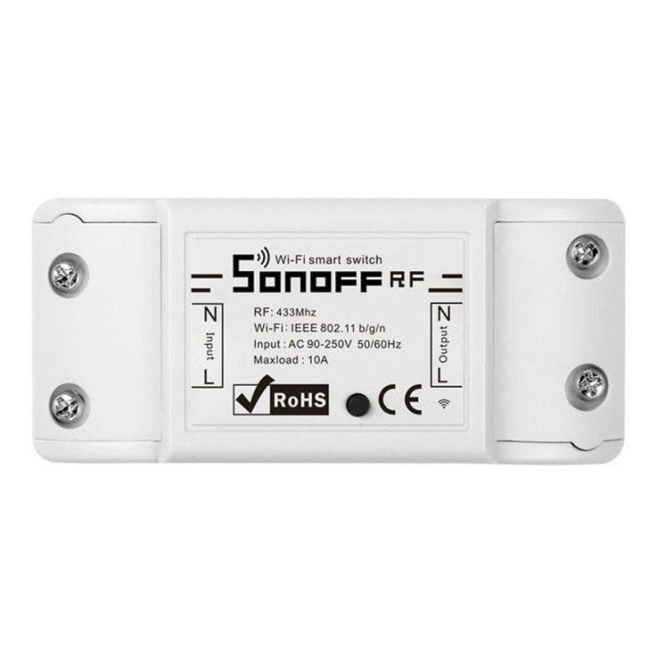 Relay domótico Sonoff RFR2 Wi-Fi RF 433MHz control remoto, integración Alexa, Google Home