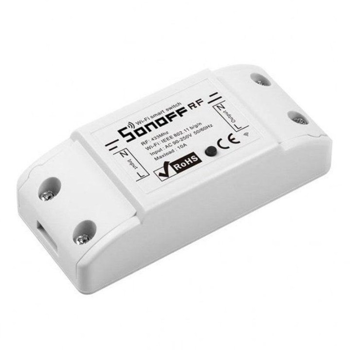 Relay domótico Sonoff RFR2 Wi-Fi RF 433MHz control remoto, integración Alexa, Google Home