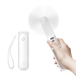 Ventilador de mano JisuLife Life8 Plus 4500mAh Blanco 3 velocidades Linterna PowerBank