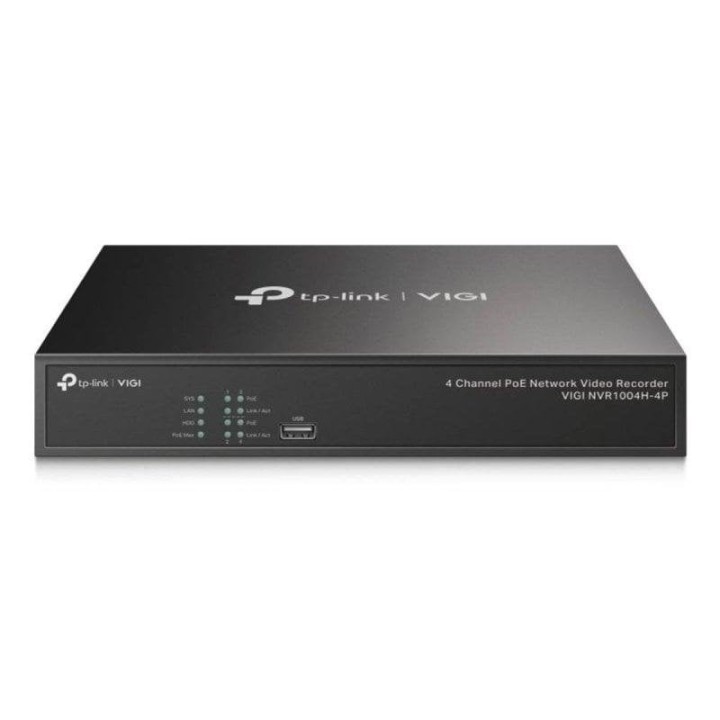 Cámara IP TP-Link VIGI NVR1004H-4P 3840x2160 PoE 4 Canales H.265+ Grabación Multi-Resolución