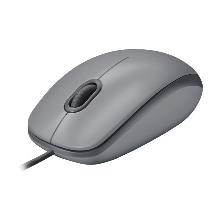 Ratón Logitech con cable 1000 DPI Silent ambidiestro grafito ruedas silenciosas
