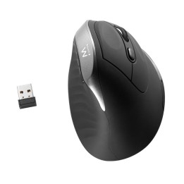 Ratón Ewent inalámbrico 2400 DPI vertical ergonómico 6 botones revestimiento goma