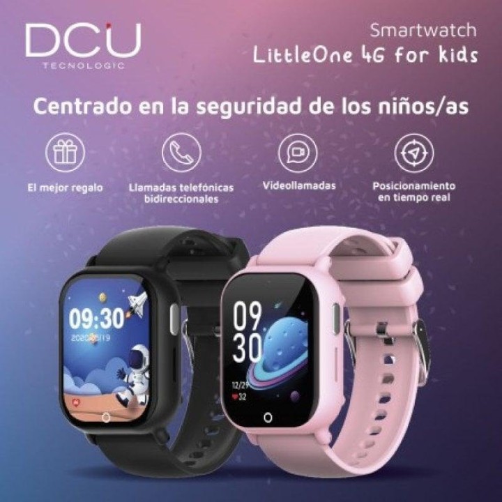 Smartwatch DCU Tecnologic GPS+AGPS+LBS+WIFI 4G Video llamadas, Botón SOS, IP67, Extras para niños