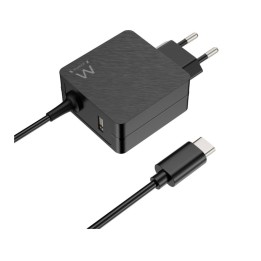 Cargador Ewent EW3979 45W USB-C Power Delivery, USB-A, Carga Rápida, Cable 1.5m Negro