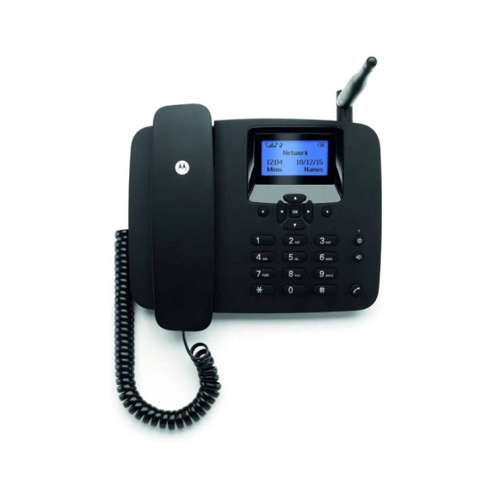 Teléfono fijo Motorola FW410L 4G 2000 contactos LCD 2,2″ Altavoz SMS Negro