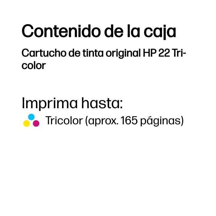 Tinta HP 22 Tricolor 5ml 165 páginas (C9352AE)