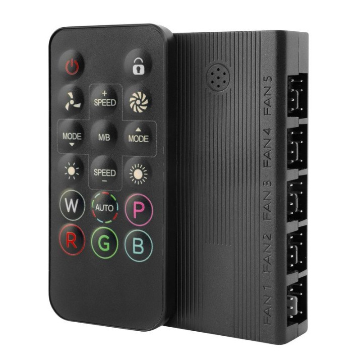 Hub de Control Mars Gaming MF-HUB 10xPWM 10xARGB Mando Remoto Sincronización ARGB