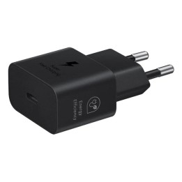 Cargador Samsung Type C Adaptador 25W Negro USB Carga Rápida 1 Puerto 5V