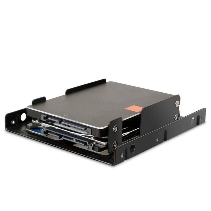 Soporte de montaje Ewent EW7006 para 2 HDD/SSD 2.5″ en Bahía 3.5″ Negro