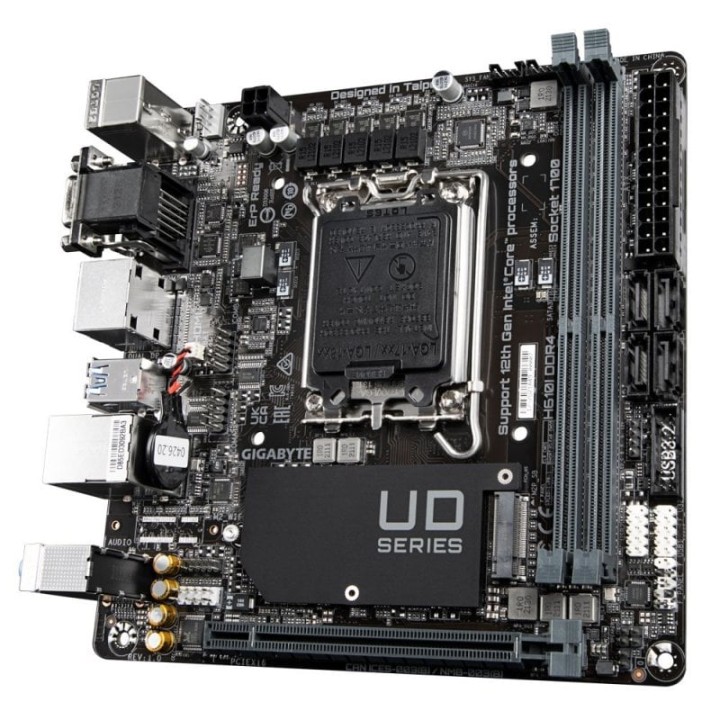 Placa Base Gigabyte H610I DDR4 LGA 1700 mITX Soporte 64GB M.2 SATA III