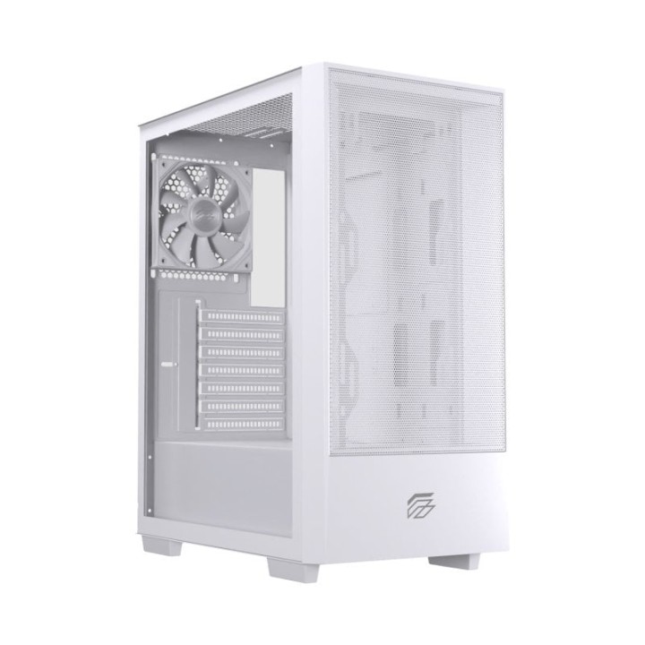Torre Einarex PULSE P100 Core White flujo de aire panel malla ATX vidrio templado blanca