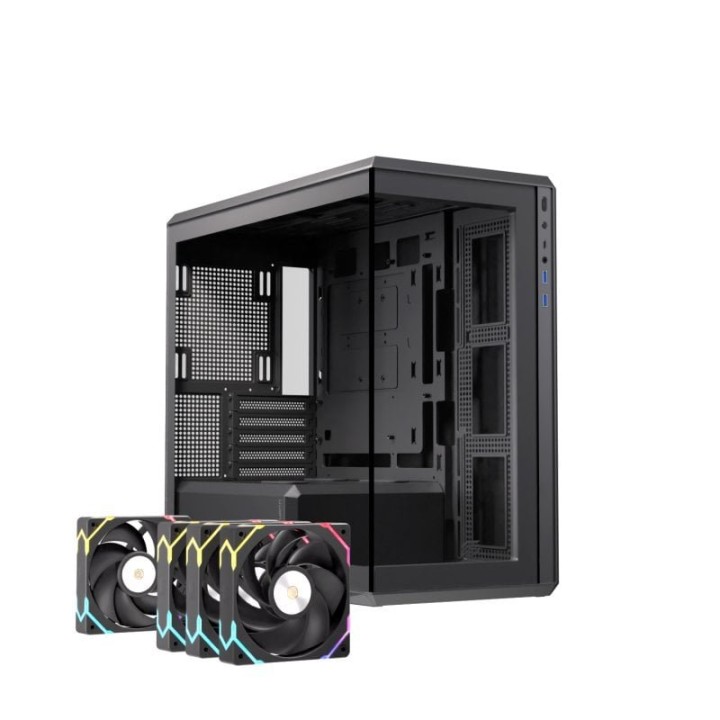 Caja PC Einarex Zenith ZM800 RGB Black, Vidrio Templado, Soporta 10 Ventiladores, Refrigeración Líquida 360mm