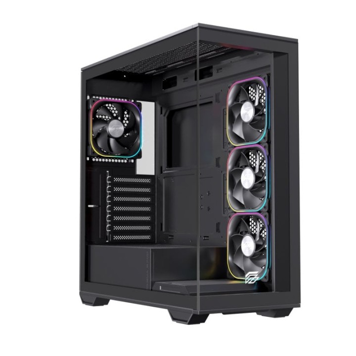 Torre PC Einarex PRISMA S700 RGB Black Cristal Templado ATX 9 Ventiladores Soporte 360mm
