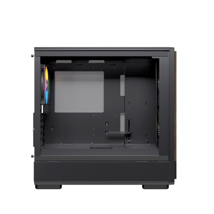 Torre Einarex PULSE PM400 RGB Black compacto, madera, 2x140mm, micro ATX, cristal templado
