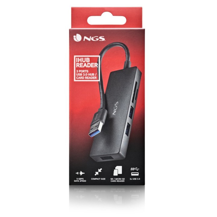 Hub USB NGS IHUB8 8 puertos USB 3.0 con interruptores y carga rápida BC1.2