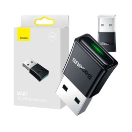 Adaptador Bluetooth Baseus BA07 USB-A 5.3 Conexión hasta 20m Hi-Fi Plug and Play Negro