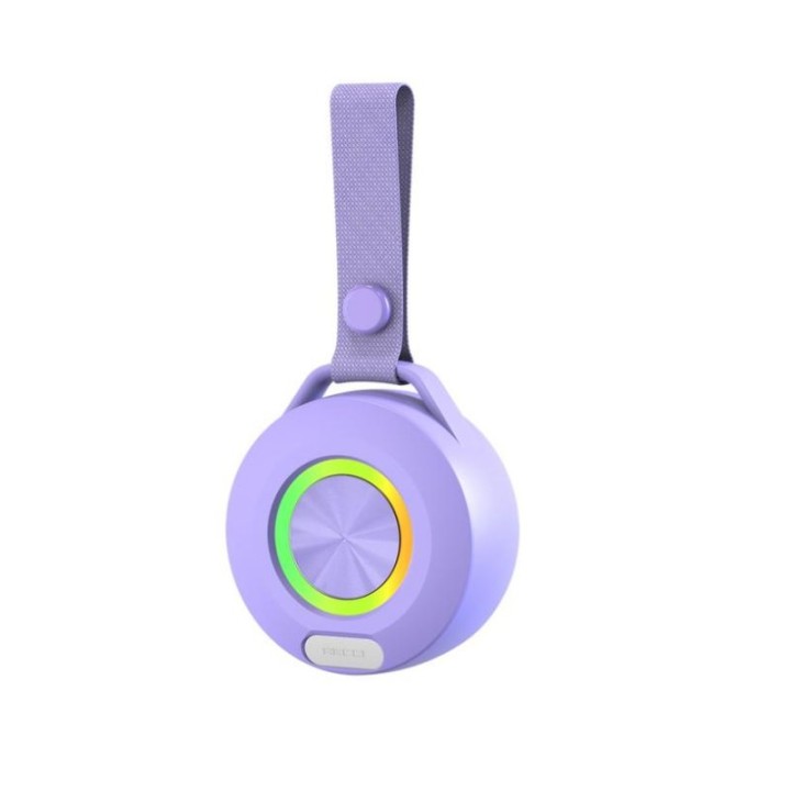 Altavoces Celly Portátiles Bluetooth 5W USB-C con iluminación y gancho violeta