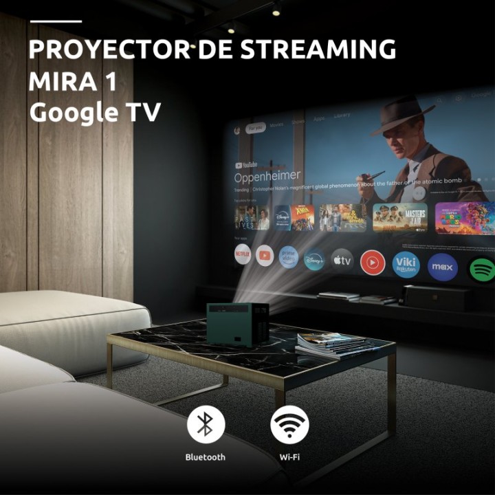 Proyector Strong 1080p 300 Lúmenes LCD Android TV Autoenfoque Full HD Compacto