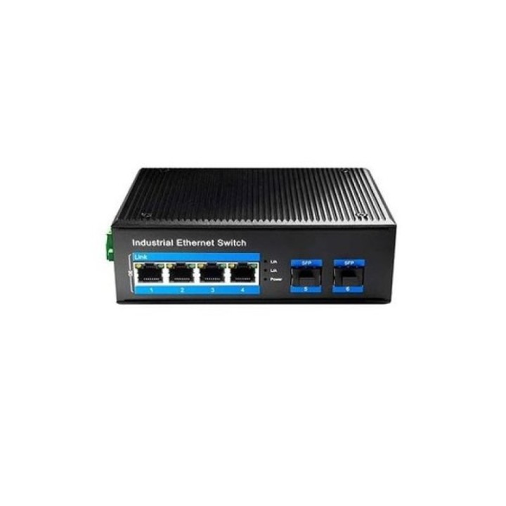 Switch CUDY IG1004S2P Industrial 1000Mbps 4 PoE RJ45 + 2 SFP Full-Duplex -40~80ºC