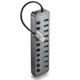 Hub NGS 10 puertos USB 3.0 5Gbps IHUB10 con interruptores y alimentación externa