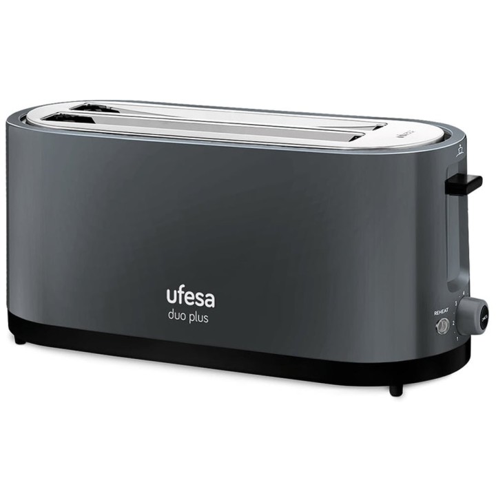 Tostador Ufesa Duo Plus 1400W 2 Ranuras Ajustables 7 Niveles Gris