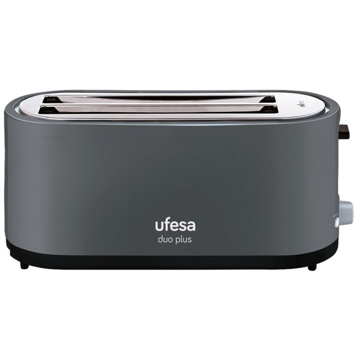 Tostador Ufesa Duo Plus 1400W 2 Ranuras Ajustables 7 Niveles Gris