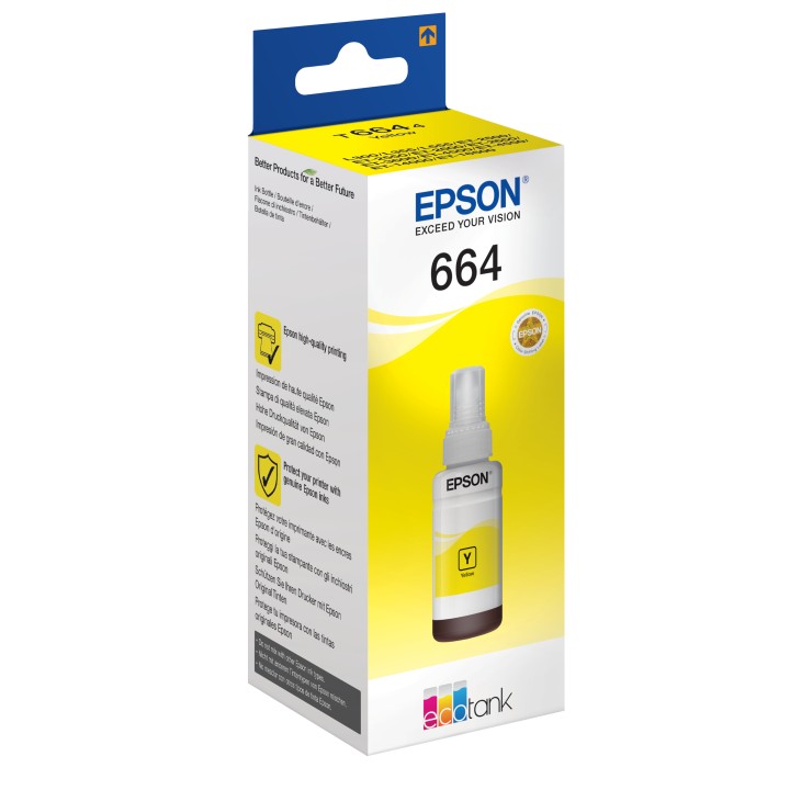 Botella Tinta Epson EcoTank 664 Amarillo (C13T664440)
