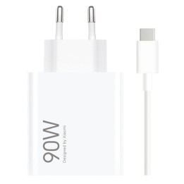 Xiaomi HyperCharge Combo 90W Cargador de Pared GaN USB-A Blanco + Cable USB-C 1m
