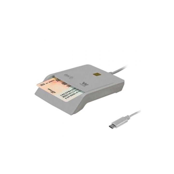Lector DNI electrónico Woxter PE26-198 USB 2.0 Blanco Tipo C Smart Card Adaptador