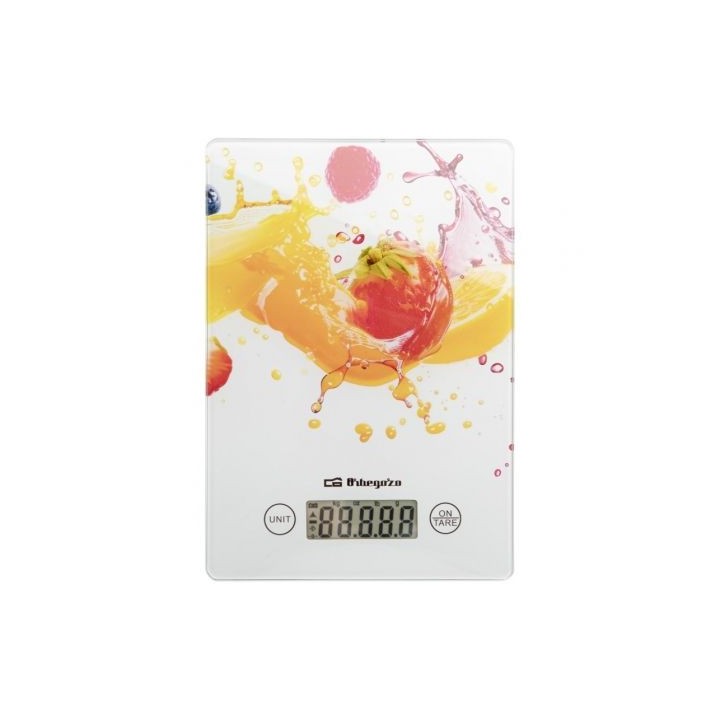 Báscula de cocina Orbegozo PC 1023 plataforma cristal templado hasta 5kg blanca
