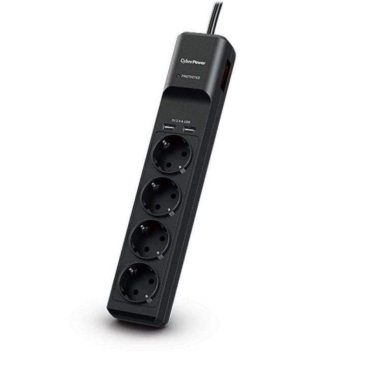 CyberPower P0420SUD0-DE Regleta de Protección 4 Salidas + 2 USB 1.8m