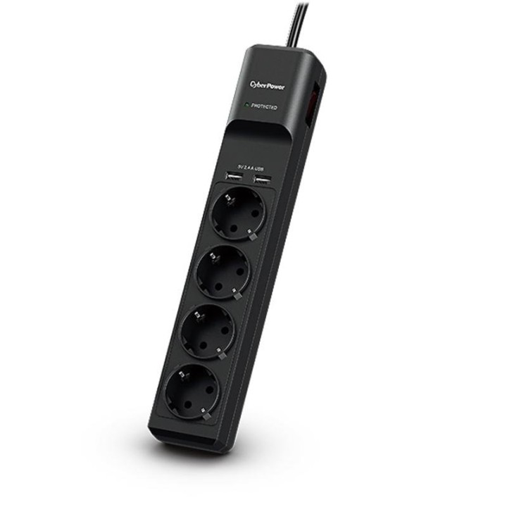 CyberPower P0420SUD0-DE Regleta de Protección 4 Salidas + 2 USB 1.8m