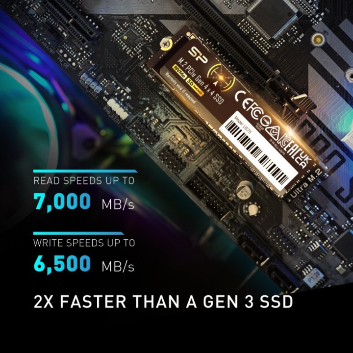 Disco Duro Silicon Power 2TB SSD 7000MB/s NVMe PCIe 4.0 M.2 Gen4 3D NAND