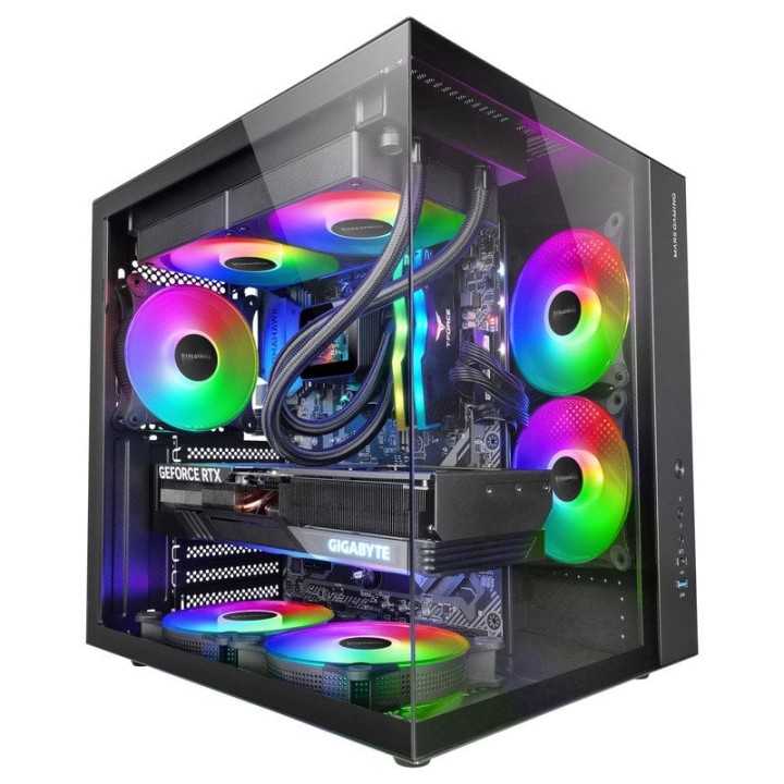 Mars Gaming MCV-ONE Caja Gaming ATX Doble Cristal Templado Ventilador Trasero FRGB 12cm Negro