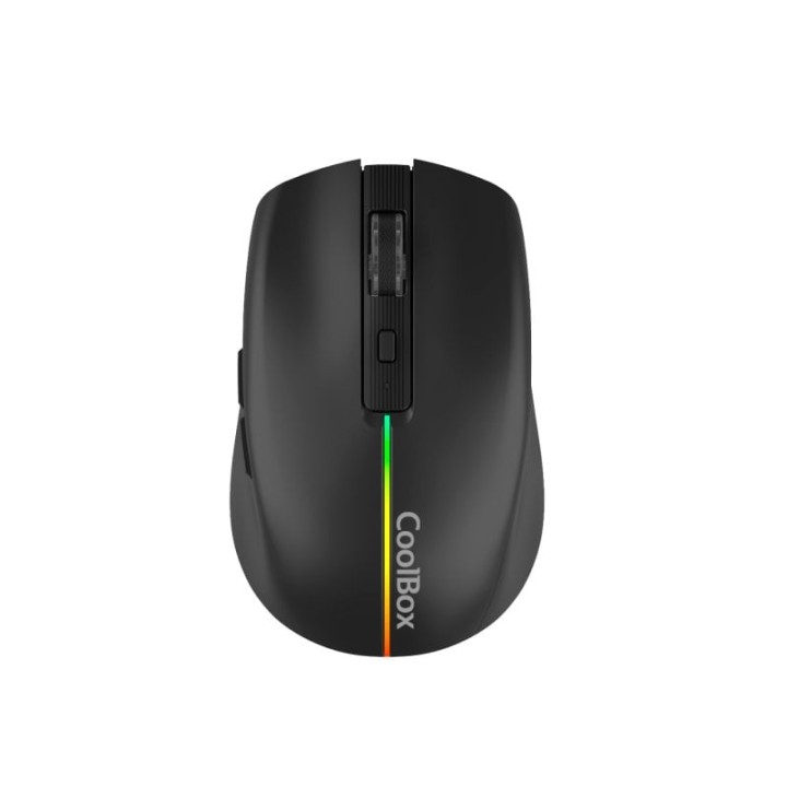 Ratón CoolBox inalámbrico 1600 DPI RGB 6 botones USB-C recargable